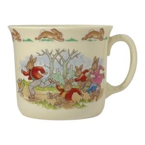 ROYAL DOULTON Bunnykins Mugs Bunny Playful Cream Colorful design LIKE NEW